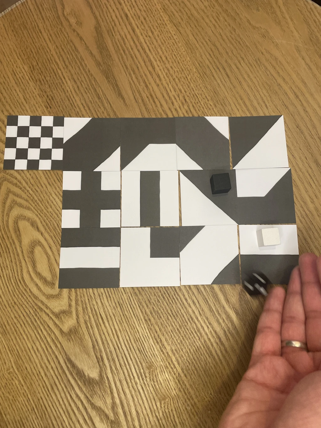 CONTRAST movement phase showing pawns on the board