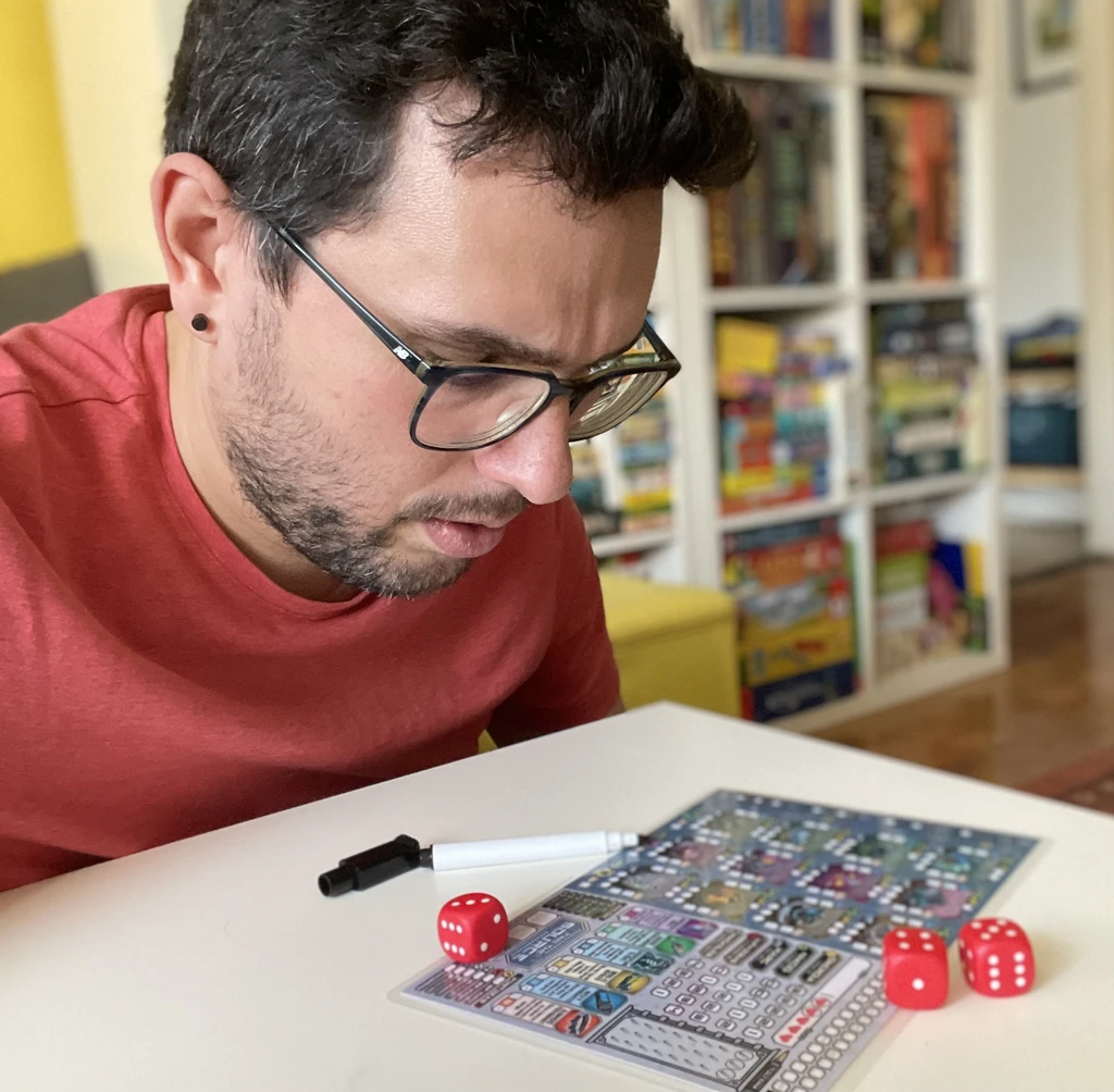 Find the Source game during play showing cyberpunk-themed board