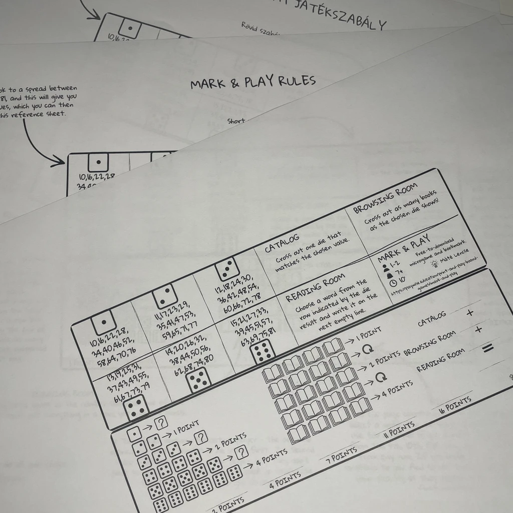 MARK & PLAY game components and materials