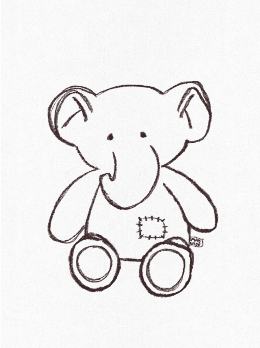 Puffy elephant - color it yourself version
