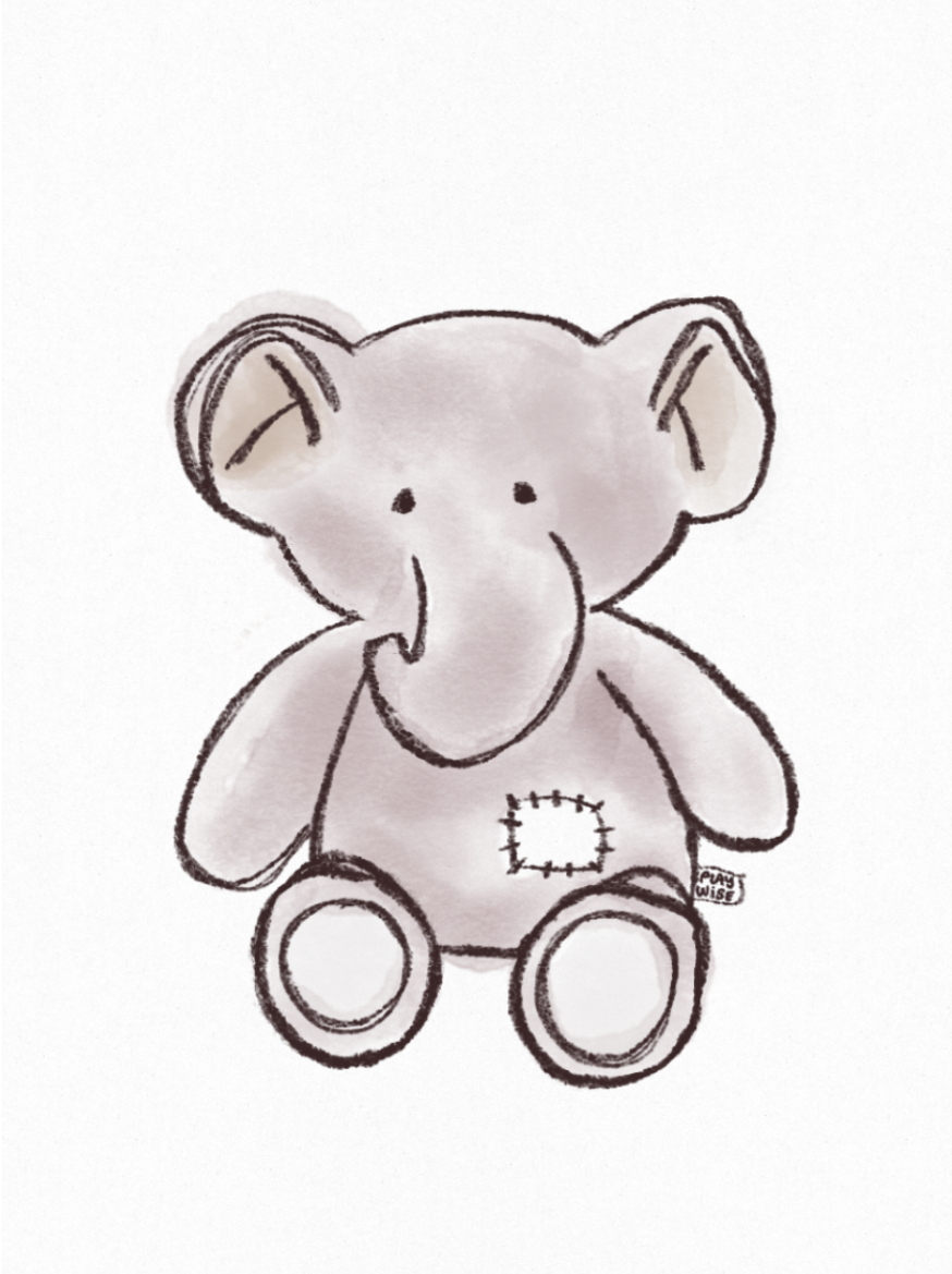 Puffy elephant plush character