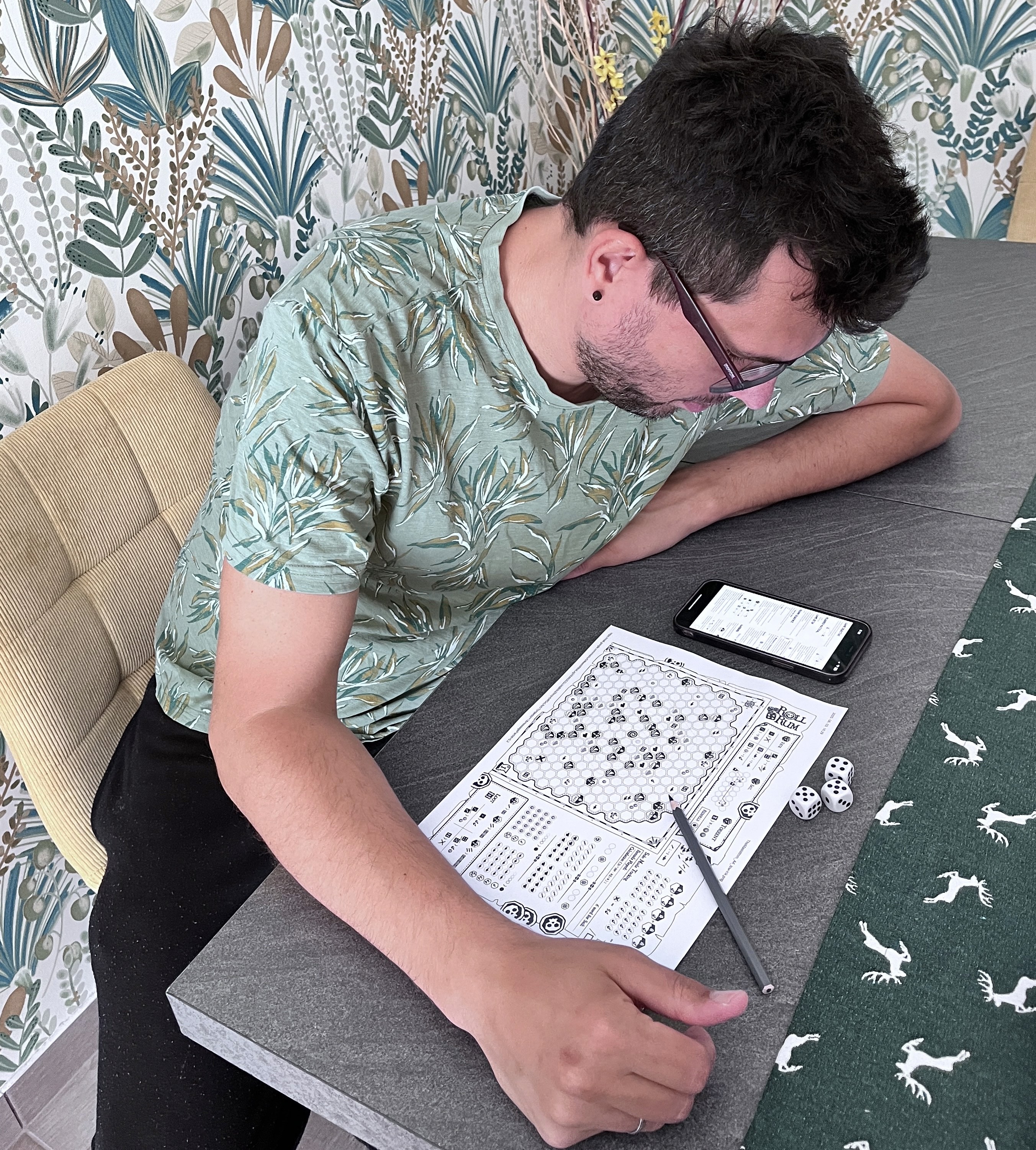 Roll 4 Rum first voyage showing completed game map