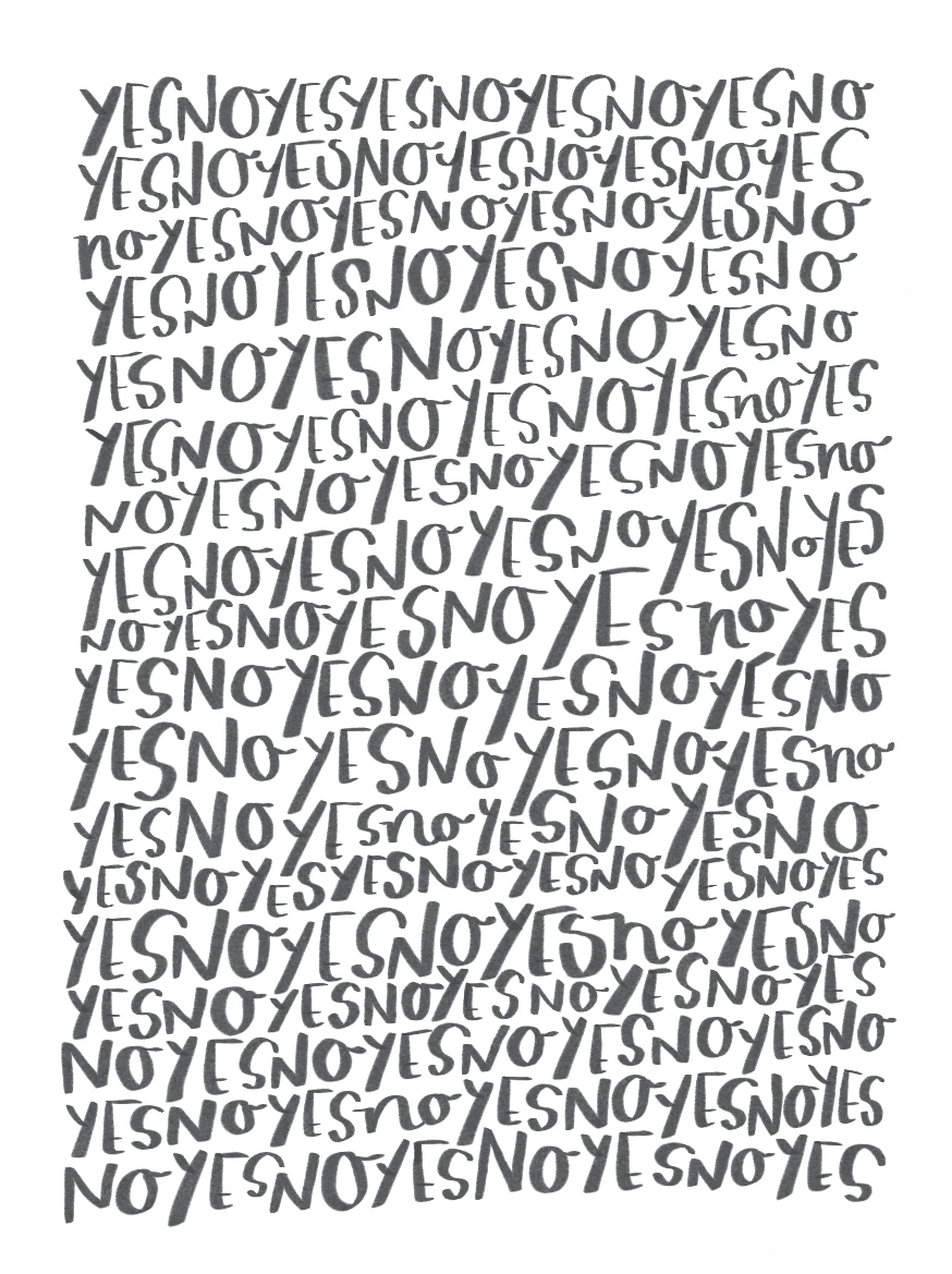 YesNo minimalist card game showing Yes and No cards